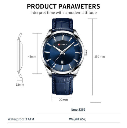 Men's Business Quartz Watch Calendar, Waterproof