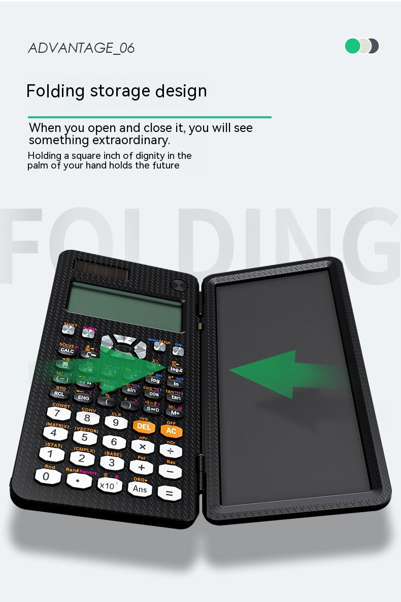 Foldable 2-in-1 Scientific Calculator and Handwriting Tablet