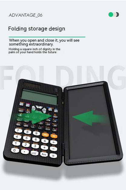Foldable 2-in-1 Scientific Calculator and Handwriting Tablet