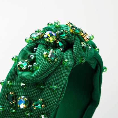 Elegant Diamond-Embedded Wide Headband