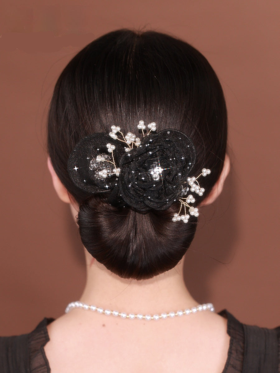Starry Sky Flower Topknot Hair Clip