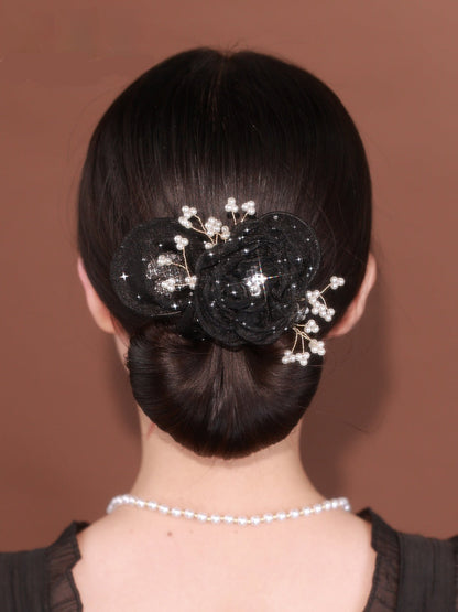 Starry Sky Flower Topknot Hair Clip