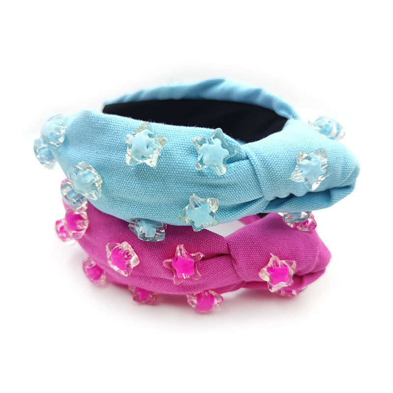 Cute Five-Pointed Star Headband Solid Color