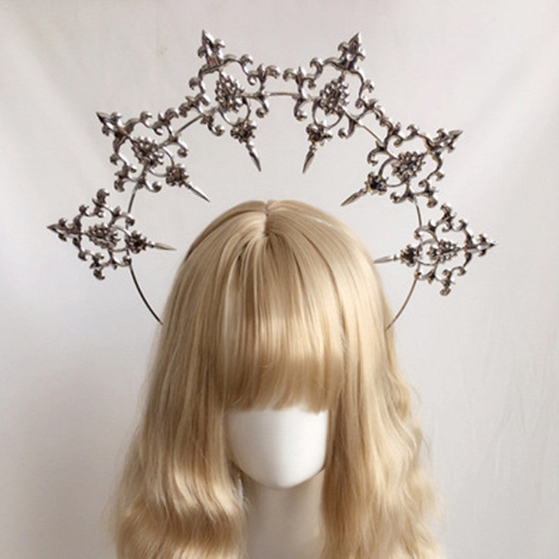 Golden Hair Ornament Feather Cross