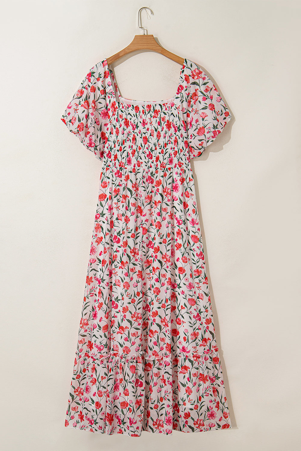 Plus Size Floral Square Neck Maxi Dress