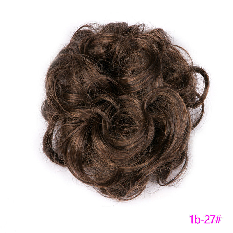Fluffy Drawstring Curly Hair Bun Hair Set