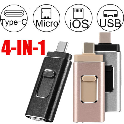 4-in-1 USB Key for iPhone, Android, and Type-C Devices