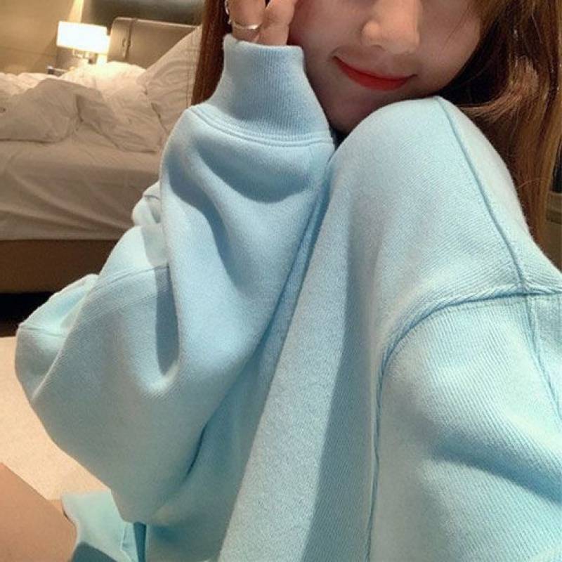 Spring and Autumn Loose Crew Neck Long-Sleeve Coat Top