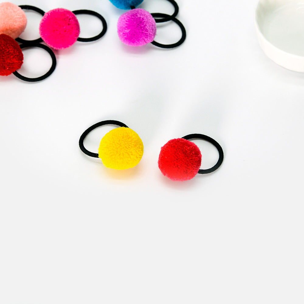 Korean Candy-Colored Hair Ball Hair Tie