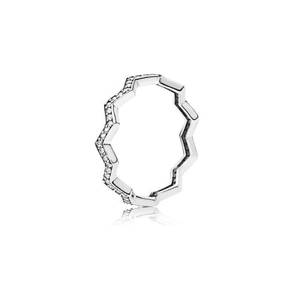 White Copper Plating Fashion Multilateral Ring