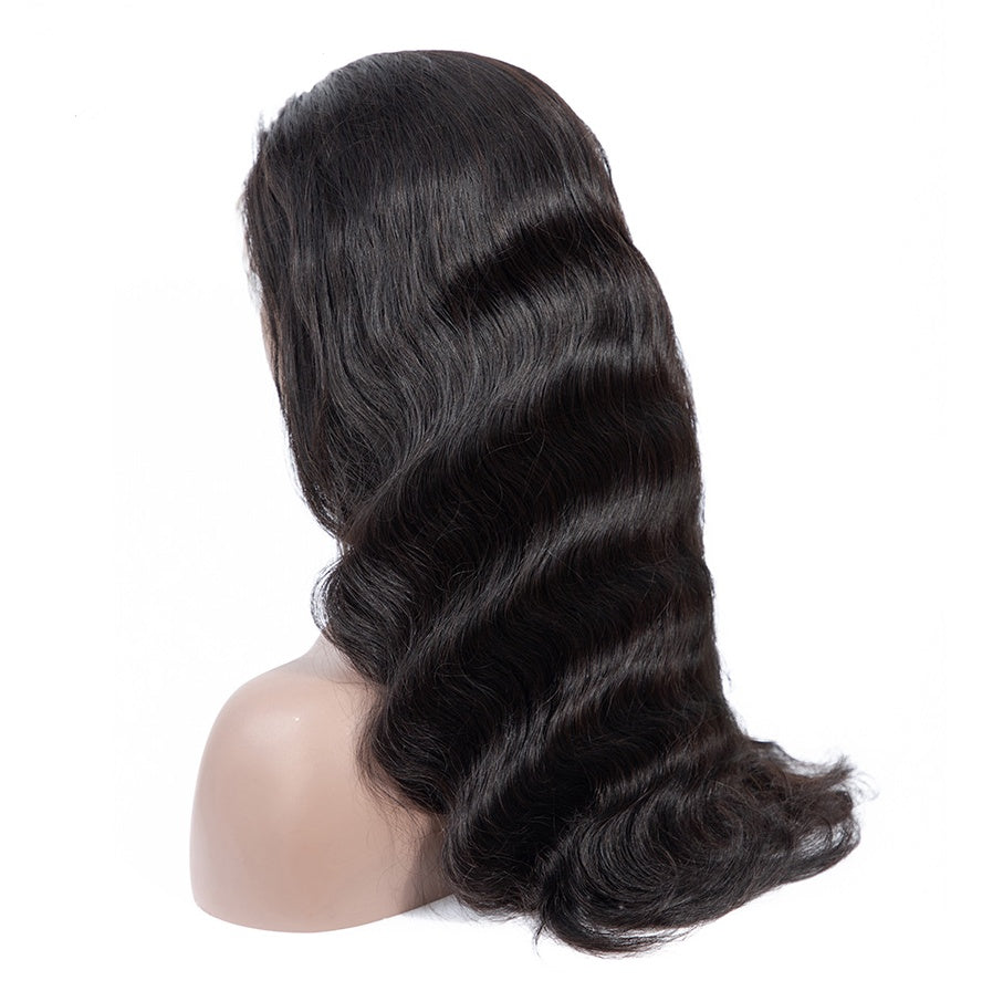European & American Long Curly Front Lace Wig Black