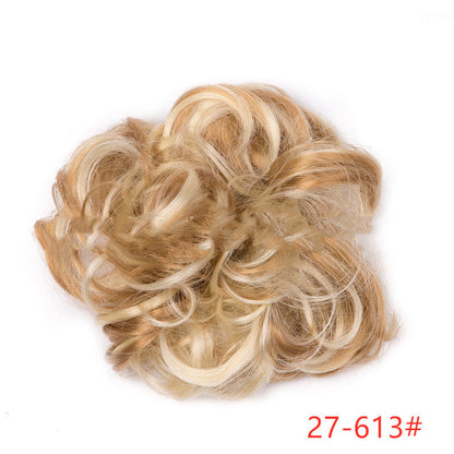Fluffy Drawstring Curly Hair Bun Hair Set