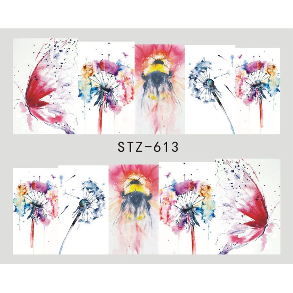 Butterfly Flower Water Transfer Decal Nail Sticker