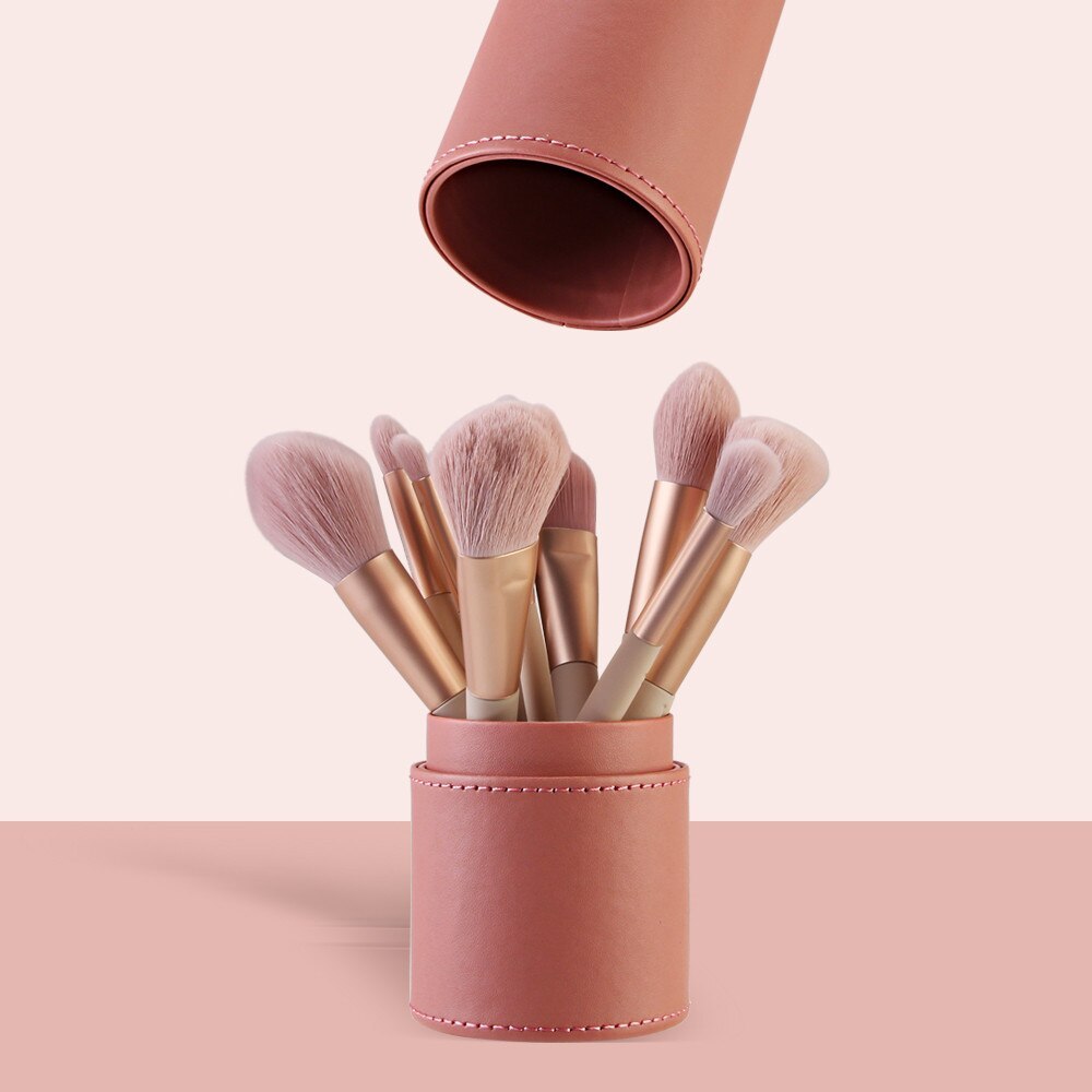 PU Round Cosmetic Brush Container