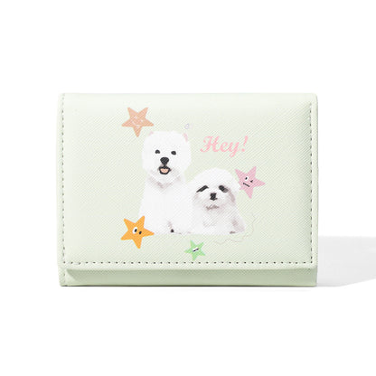 Cute Fashion Card Holder Cross Pattern, Three-fold