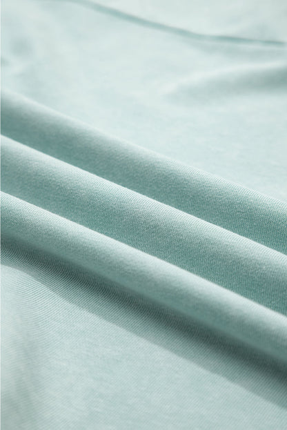 Mineral Wash Reverse Seam Buttoned V-Neck Top