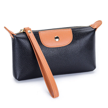 First Layer Women's Leather Large Capacity Clutch Handbag