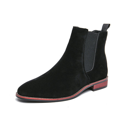 Short Suede Chelsea High Top Ankle Boots