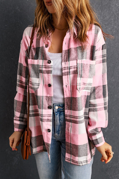 Plaid Patch Pocket Buttoned Shirt