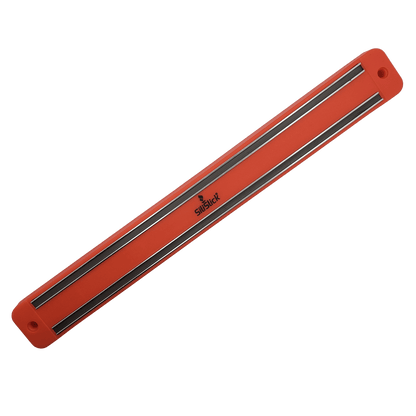 Kitchen Knife Set Kit | Red Handles | Red Magnetic Rack & sharpener