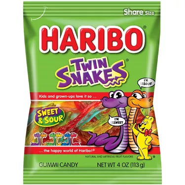 Haribo Twin Snakes 8oz 12pk