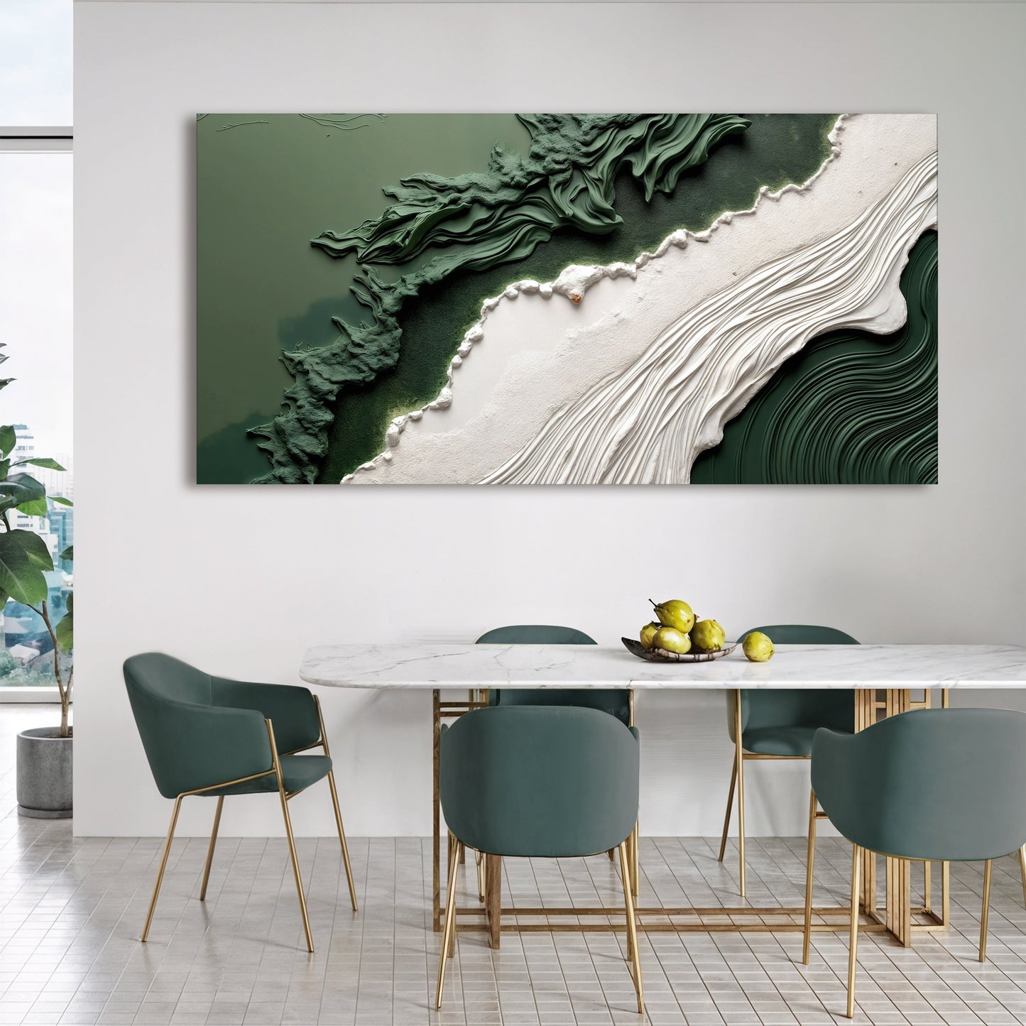 Green Rivers Abstract Wall Art VI