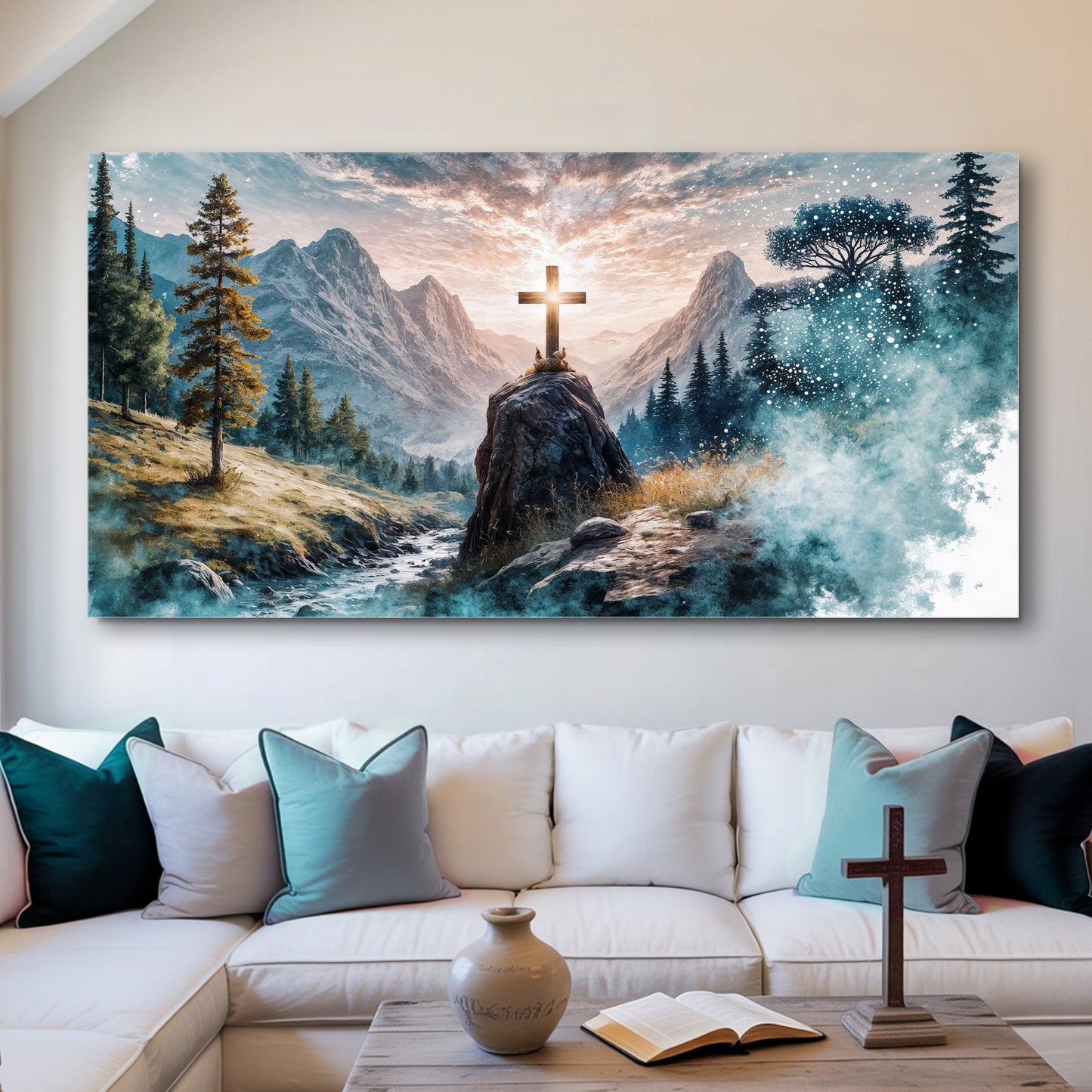 Cross On A Hill Faith Wall Art