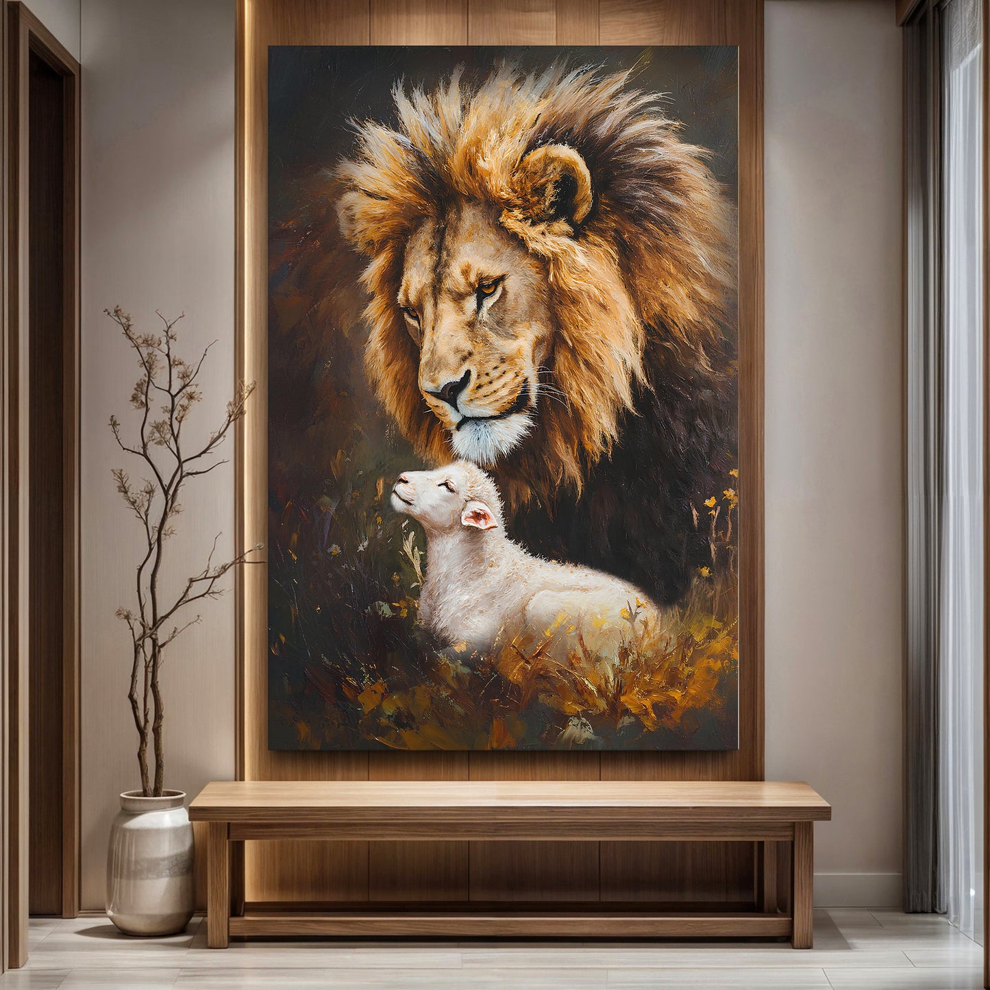 Lion And Sheep Faith Wall Art