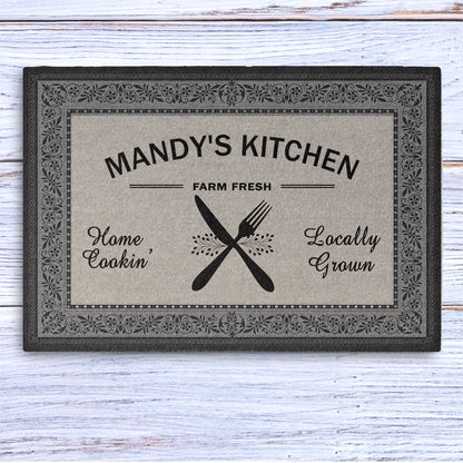 Kitchen Farm Fresh Personalized Doormat