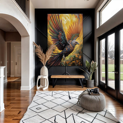 Flight Of Fancy Bird Impasto Wall Art
