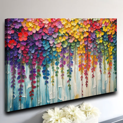 Cascade of Colors Impasto Wall Art