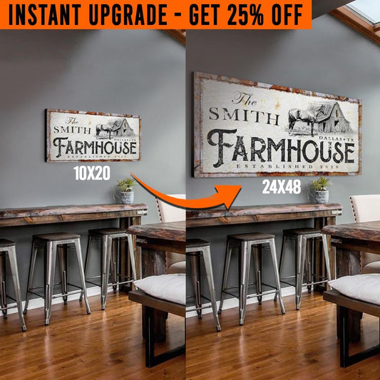 Upgrade Your 'Rustic Horse Farmhouse' (Style 1) Canvas To 24x48 Inches