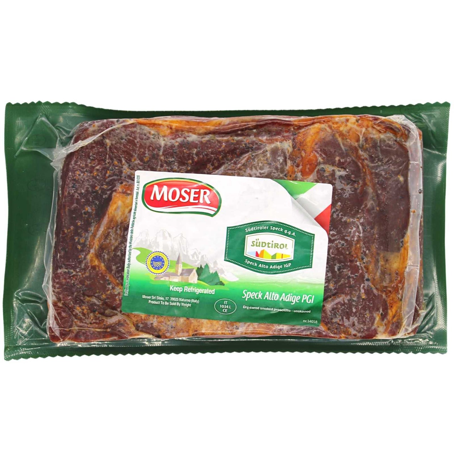 Speck Alto Adige PGI | Smoked Cured Ham - Prosciutto | Weight approx. s | by Moser brand 5 lb