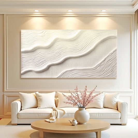 Ivory Impasto Abstract Wall Art II