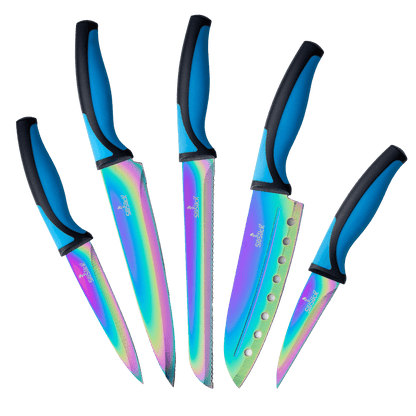 Kitchen Knife Set - Blue Handle