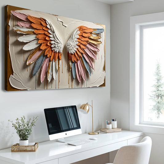 Angelic Wings Impasto Wall Art