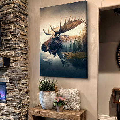 Moose Double Exposure Wall Art