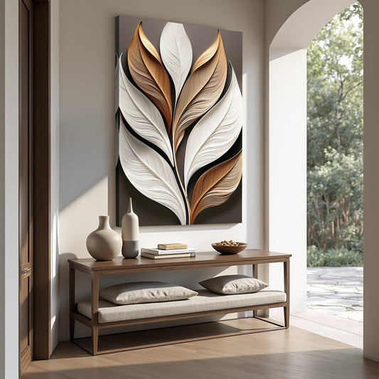 Elegant 3D Leaf Wall Art