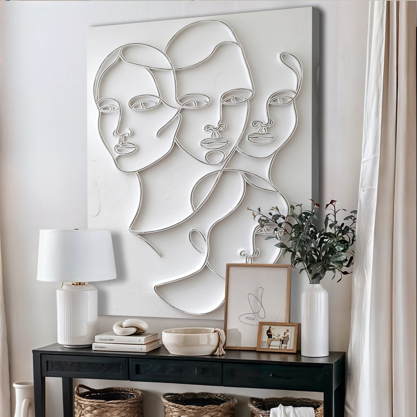 3D Minimalist Faces Wall Art