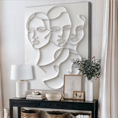 3D Minimalist Faces Wall Art
