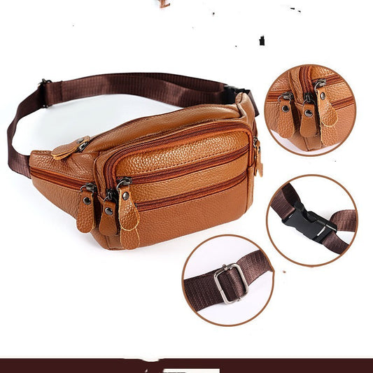 Men's Waterproof Leather Waist Bag