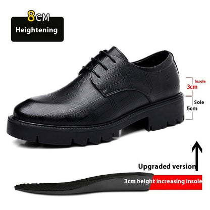 Men's Inner Height Increasing Business Casual Leather Shoes