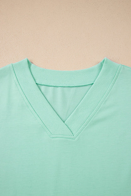 Solid V-Neck Tee and Drawstring Pants