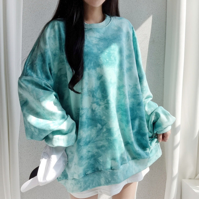 Korean Tie-Dyed Loose Cotton Sweater