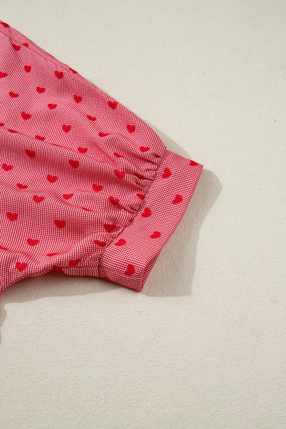 Valentine Heart Shape Loose Half Sleeve Shirt