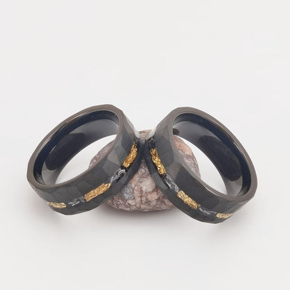 Gold Foil Debris Tungsten Ring