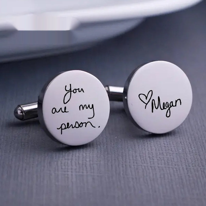 High-grade Suit Cufflinks Engraved Name Pattern