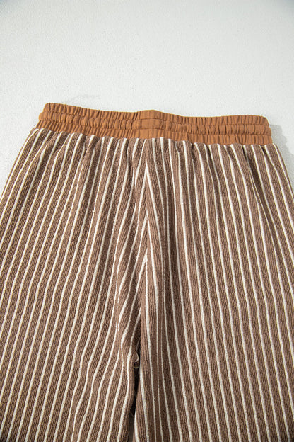 Stripe Crew Neck Tee and Drawstring Pants