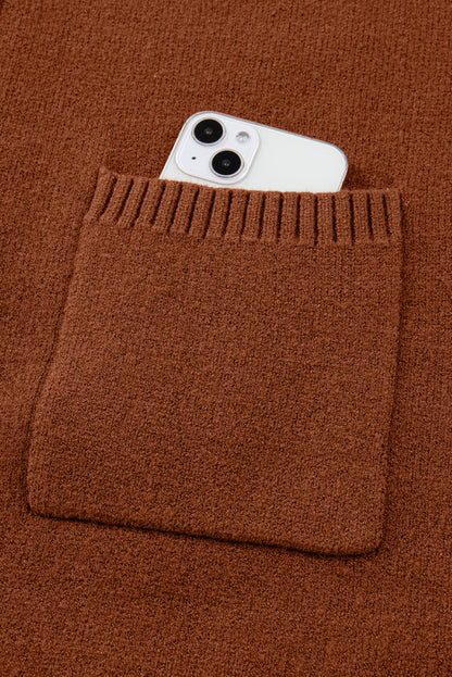 Solid Ribbed Mock Neck Sweater Dress