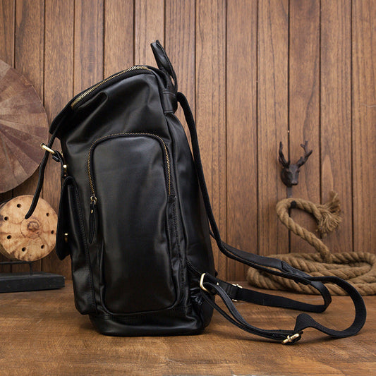 British Style Leather Men's Backpack